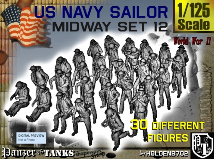 1-125 US Navy MIDWAY Set 12 3d printed