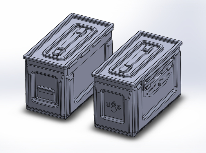 1/48 .50 cal Ammo Cans (24) 3d printed Both sides