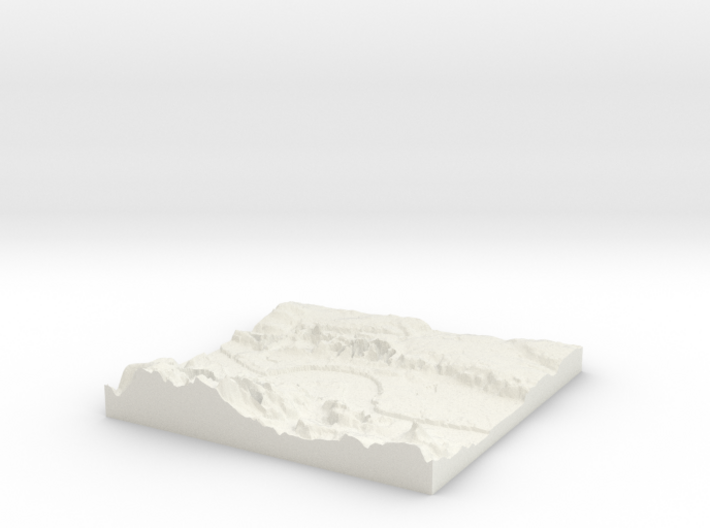 3D Relief map of Grays Thurrock &amp; Tilbury in Essex 3d printed