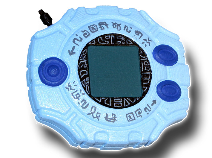 Digimon Digivice 3d printed Painted Prototype printed in White Strong &amp; Flexible Polished