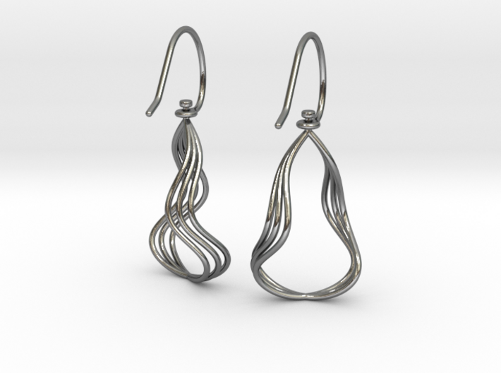 Gentle Flow - Precious Metal Earrings 3d printed