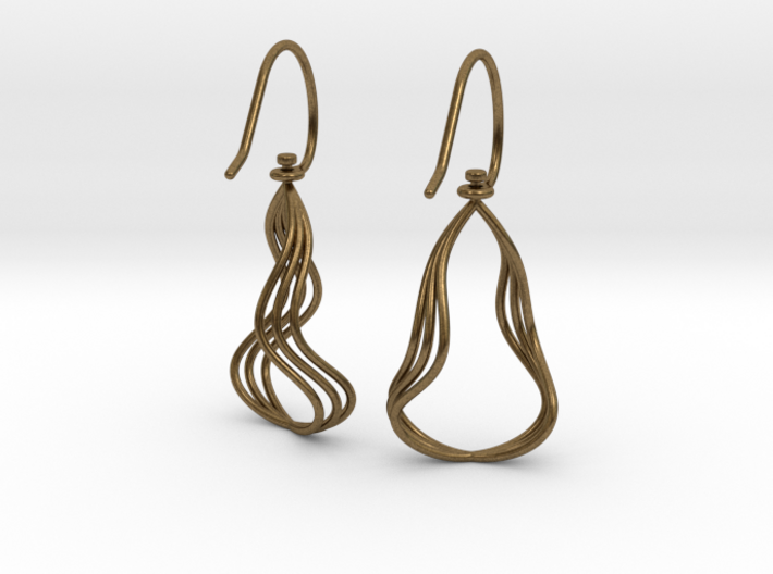 Gentle Flow - Precious Metal Earrings 3d printed