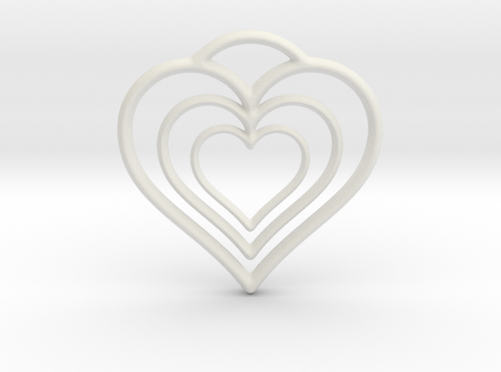 Three Hearts 3d printed