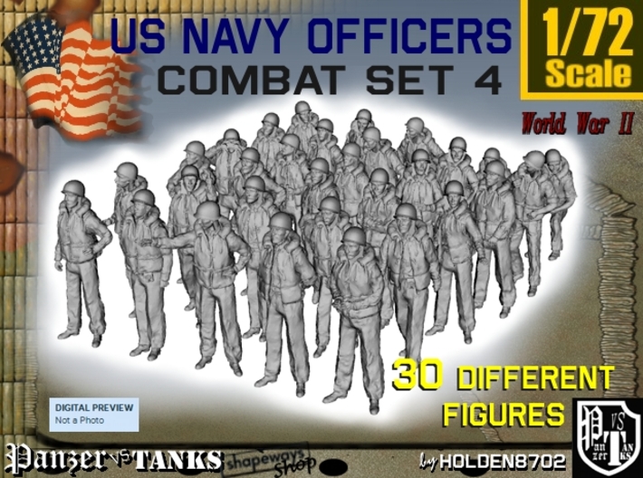 1-72 USN Officers KAPOK Set4 3d printed