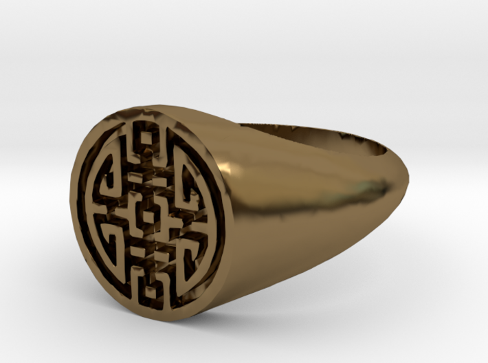 Happiness - Lady Signet Ring 3d printed 