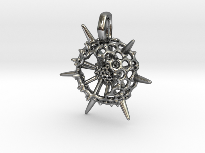 Small Spumellaria Pendant - Science Jewelry 3d printed 