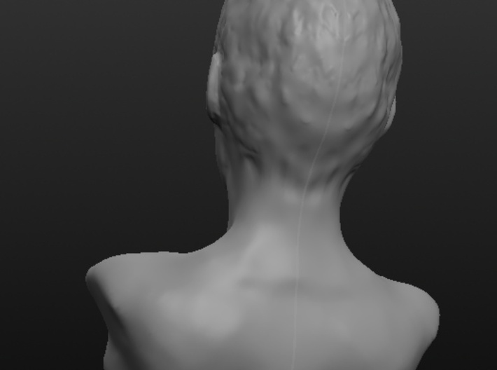 Woman with Very Short Hair 3d printed Back