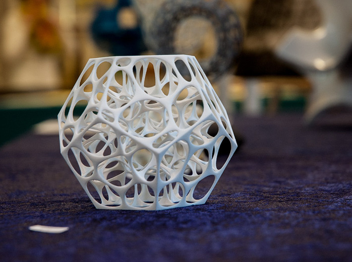Voronoi Dodecahedron Sculpture 3d printed 