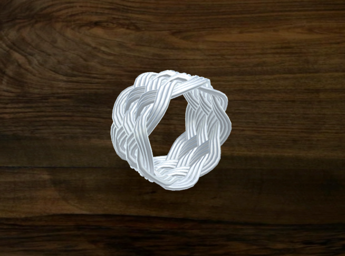 Turk's Head Knot Ring 6 Part X 8 Bight - Size 6.25 3d printed