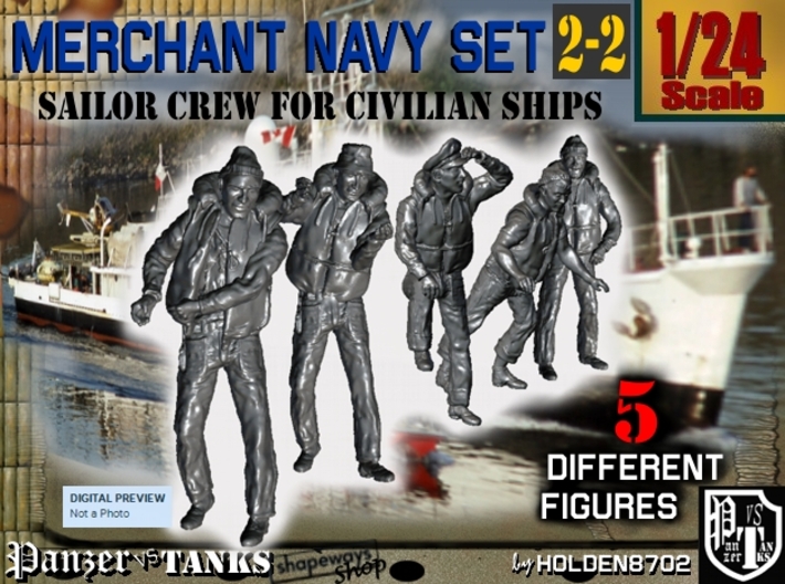 1-24 Merchant Navy Crew Set 2-2 3d printed