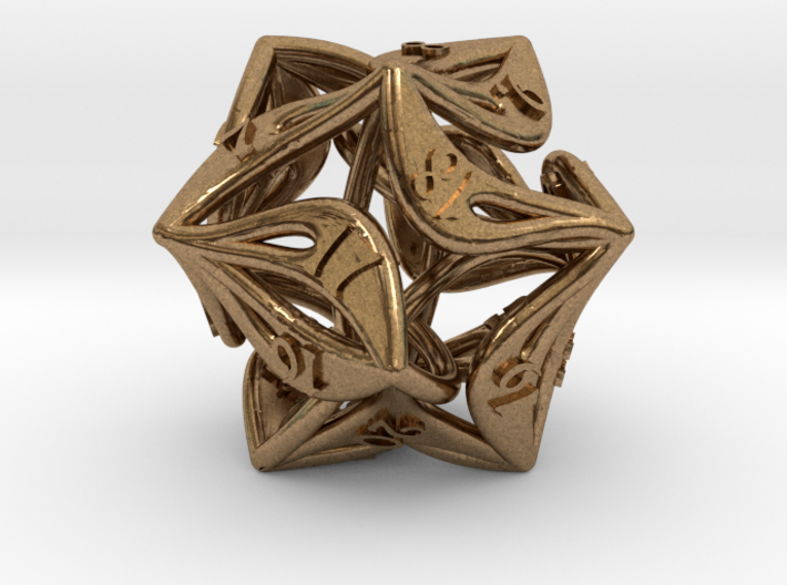 Countdown Curlicue 20-Sided Dice (alternate) 3d printed