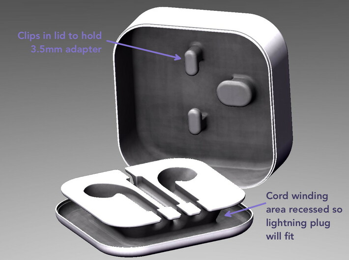Lightning earphone case - Base 3d printed