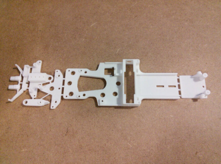 CK1 Chassis Kit for 1/32 Scale Small MagRacing Car 3d printed An older version of CK1 in white as shipped by Shapeways.