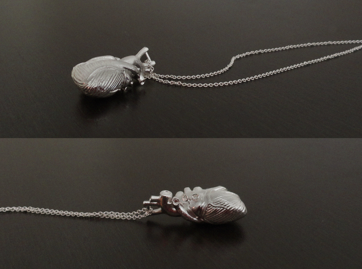 Anatomical Heart Pendant 3d printed Chain not included.