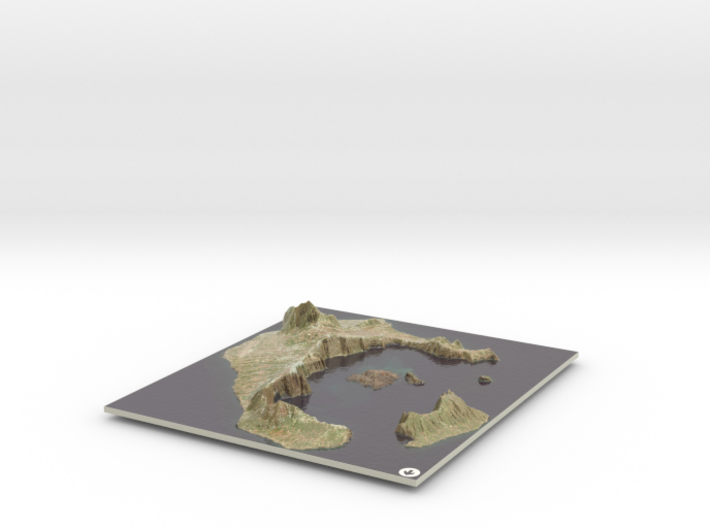 Santorini Map, Greece 3d printed