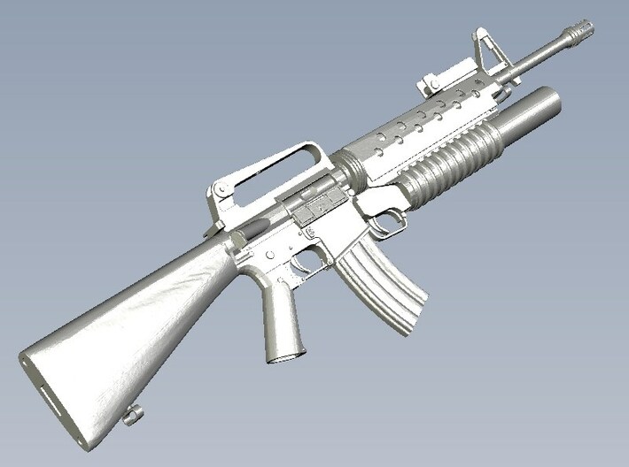 1/10 scale Colt M-16A1 & M-203 rifles x 3 3d printed 