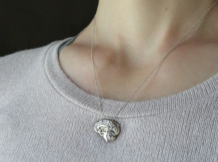 Anatomical Brain Pendant 3d printed Chain not included.