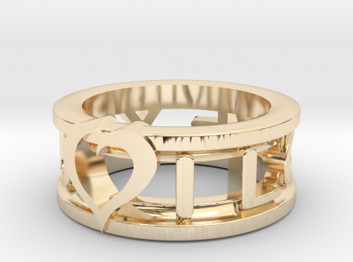 I Love You Ring 3d printed
