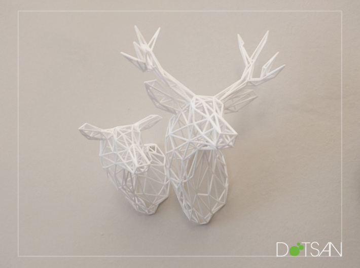 3D Printed Wired Life Doe Trophy Head Medium Facin 3d printed Doe with Stag turning left