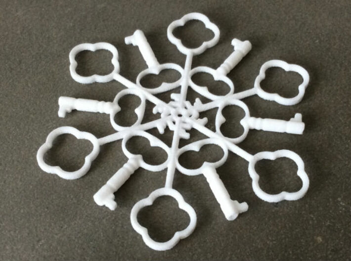 Snowflake Key Decoration 3d printed