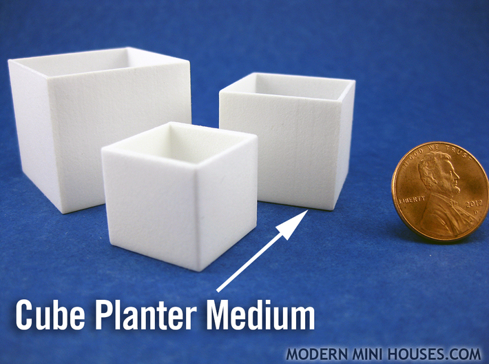 Cube Planter Medium 1:12 scale 3d printed