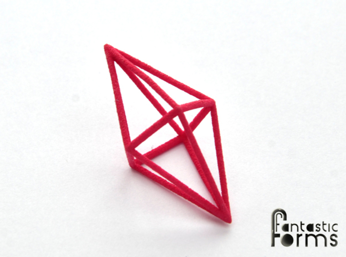 Pendant 'Crystal' 3d printed Crystal pendant, 3D printed in pink strong and flexible polished