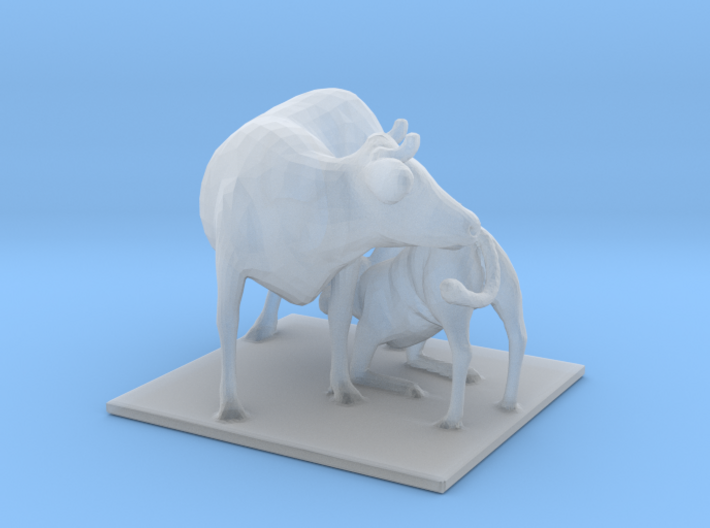 Cow with Calf Nursing Classic 48&quot; 3d printed