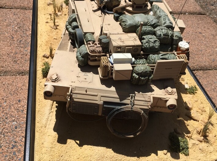 1/16th M1A2 Abrams Tank Bustle Rack Extension BRE 3d printed