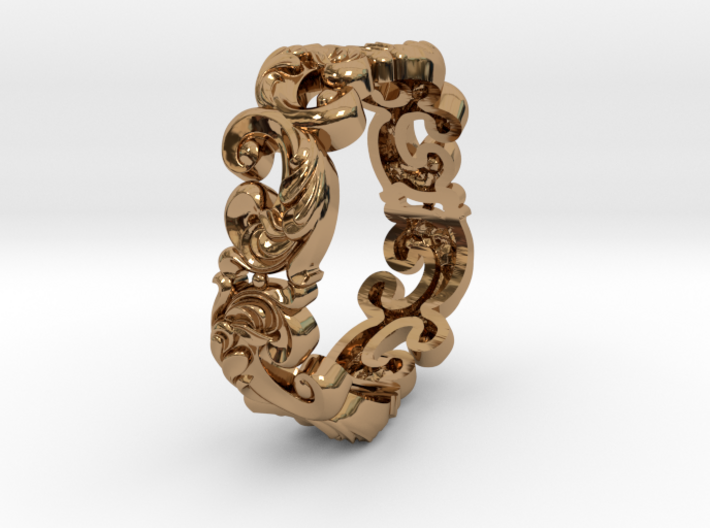 Antique design scroll band size 7 3d printed