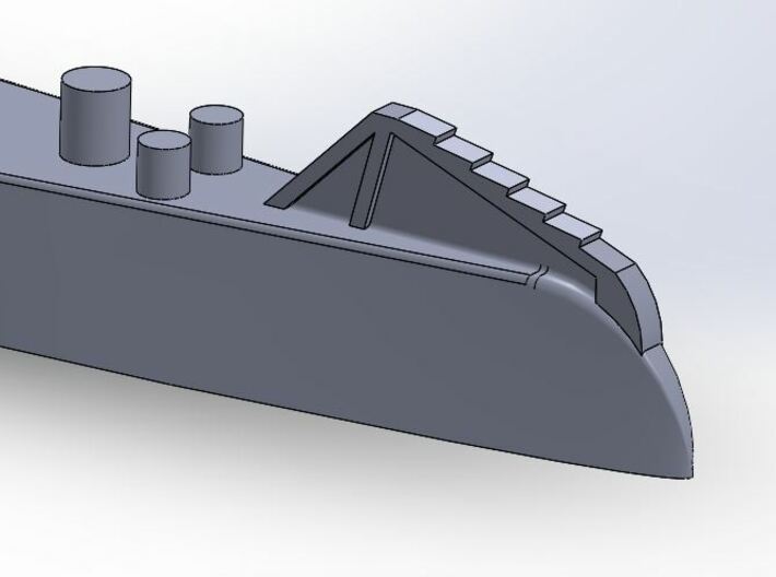 07SA01 NMS Delfinul 1:700 3d printed Detail of the bow