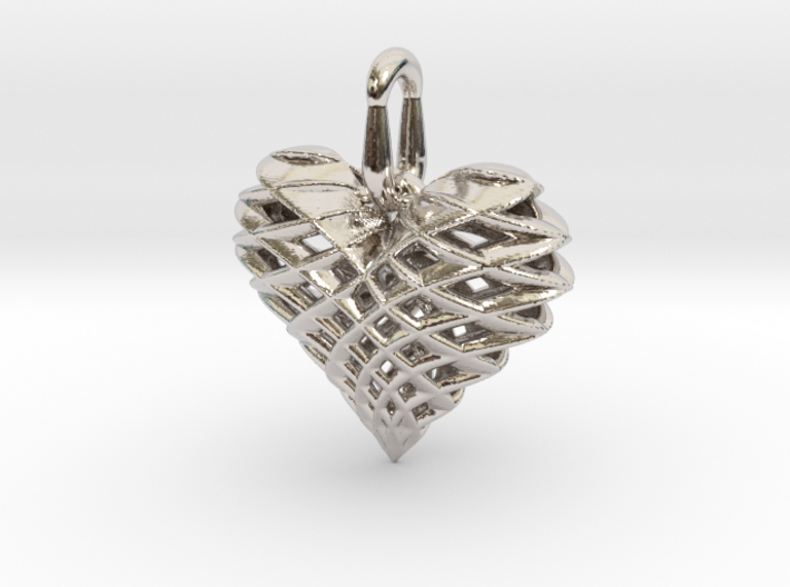 Heart Pendant Dual Twist Small 3d printed