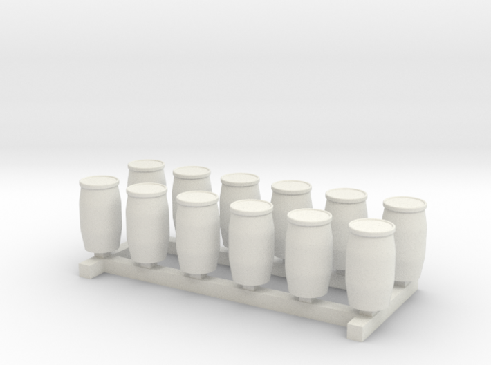 N Scale Blue Barrels 12pc 3d printed