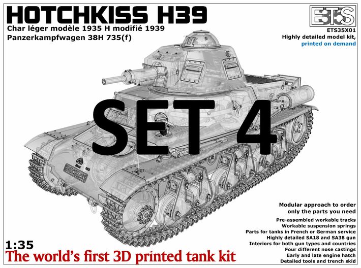 ETS35X01 Hotchkiss H39 - Set 4 - Trench Skid 3d printed