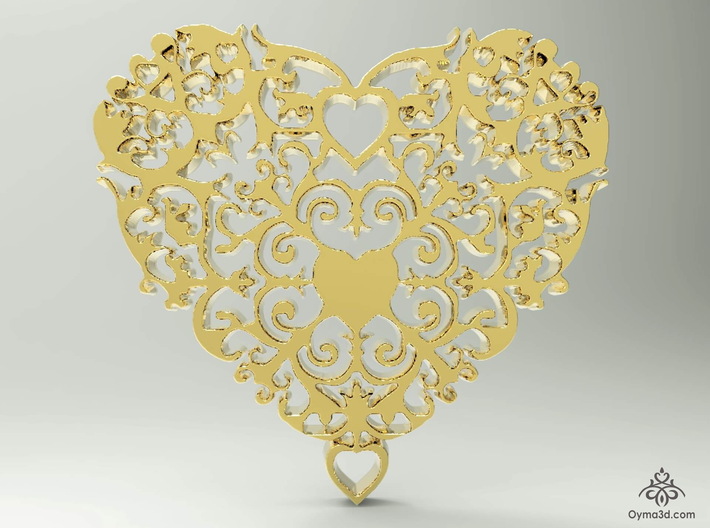 Floral Heart Pendant - Amour 3d printed Floral Heart Pendant - Amour collection