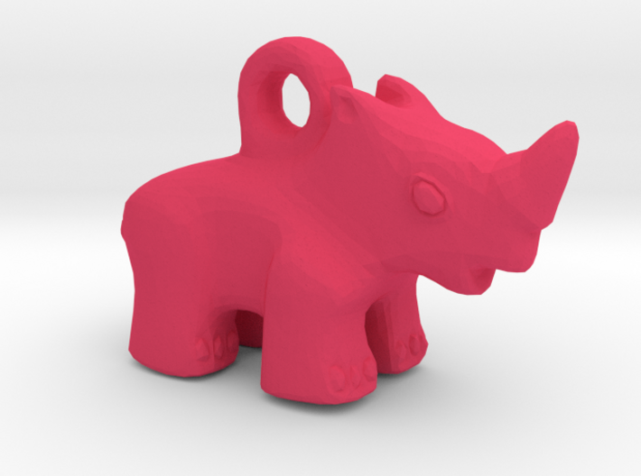 Baby Rhino Pendant 3d printed