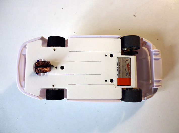 Slot car chassis for 911 GT1 1/28 3d printed 