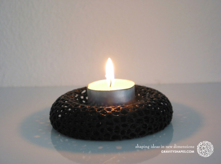 Tealight holder - Voronoi-Style #10 3d printed Own 3D-print with black PLA.