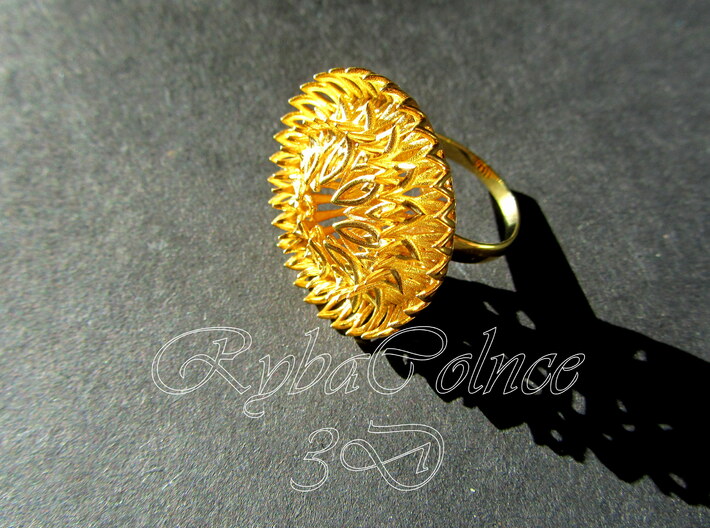 Ring Sun Flowers /size 9 1/2 US (19.4 mm) 3d printed