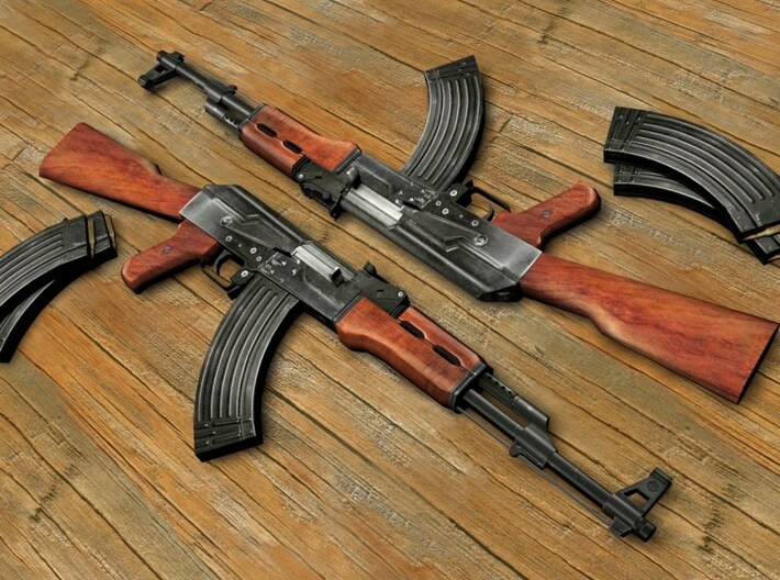 1/18 scale Avtomat Kalashnikova AK-47 rifles x 3 3d printed 