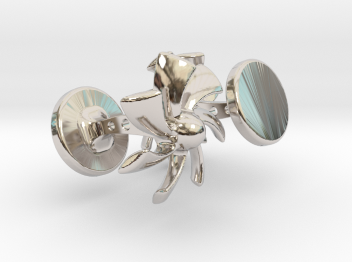 Turbine Cufflinks 3d printed