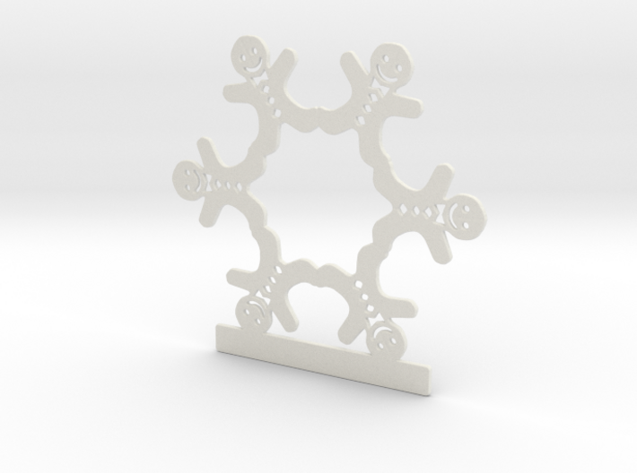 Customizable Gingerbread Man Snowflake Ornament 3d printed