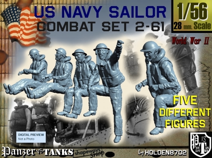 1-56 US Navy Sailors Combat SET 2-61 3d printed