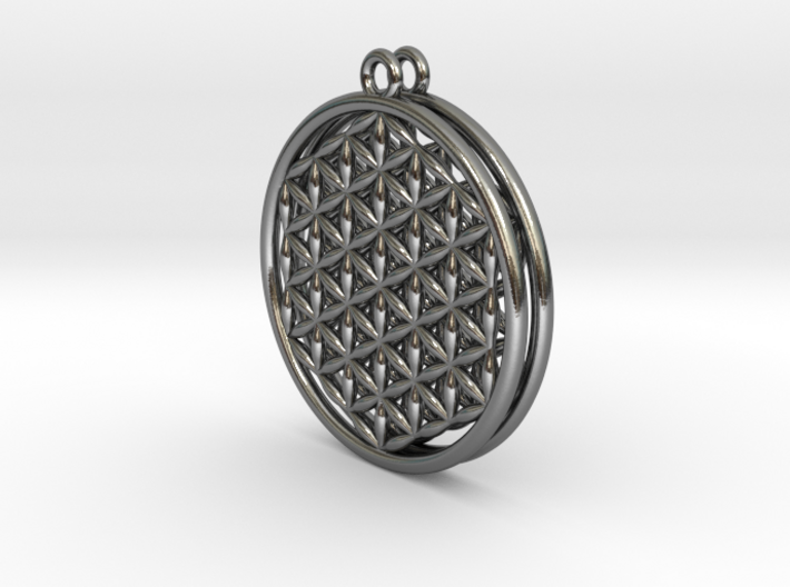 Flower Of Life Earrings .8&quot; 3d printed