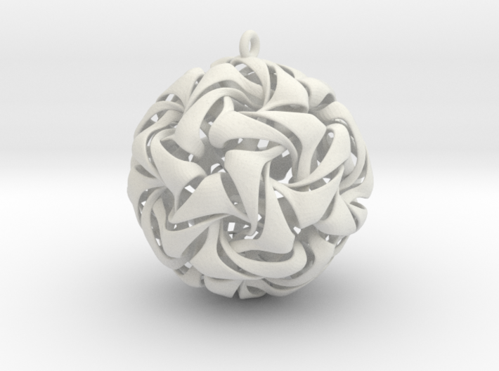 Twisted Christmas Bauble 3d printed 