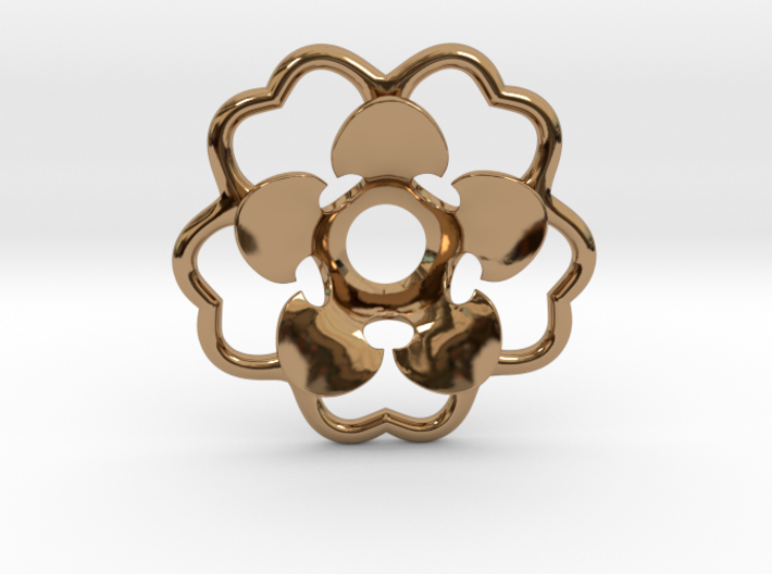 Rosette Collar Flower 3d printed Polished Brass