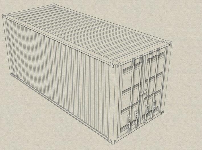 1/72 scale 20 ft Shipping Container ISO 3d printed