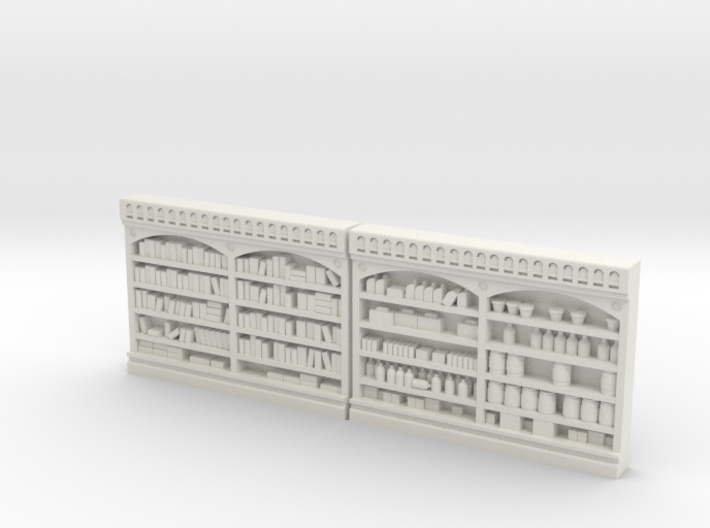 Store Shelving Set #3, DETAILED HO scale 3d printed