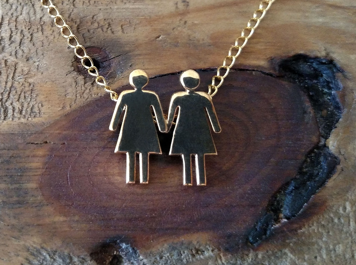Woman Loves Woman Pendant- Love is Love Collection 3d printed 