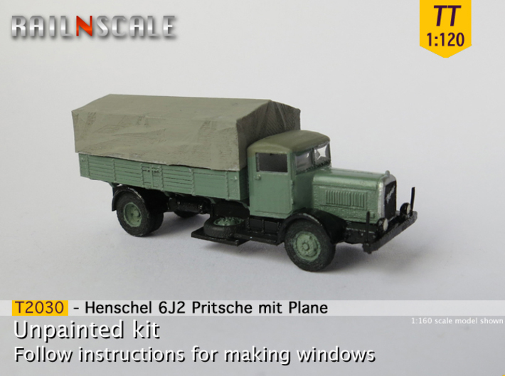 Henschel 6J2 Pritsche mit Plane (TT 1:120) 3d printed