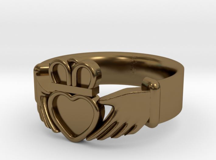 Claddagh With Gems Size 7 - NO GEMS 3d printed
